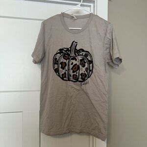 Bella Canvas Tan Leopard Pumpkin Tee